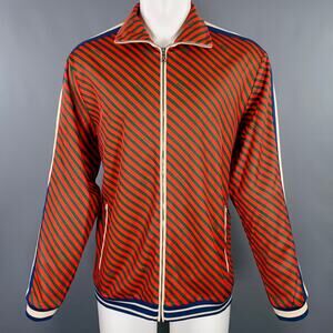 GUCCI Size M Red Green Stretch Polyester Cotton Technical Jersey Jacket